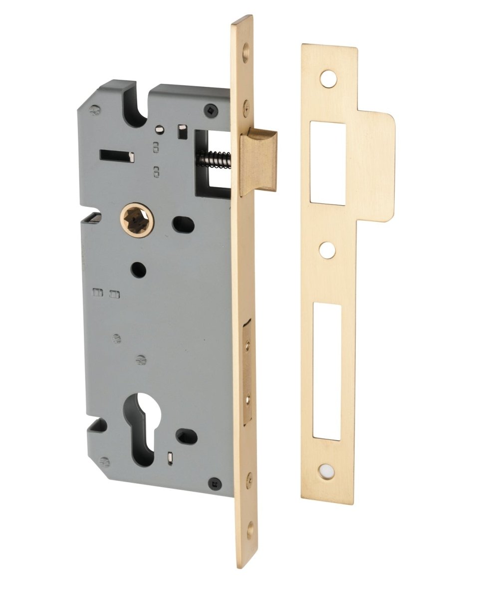 85mm Euro Mortice Locks - Entry Point - Iver - Brushed Brass - External Locks