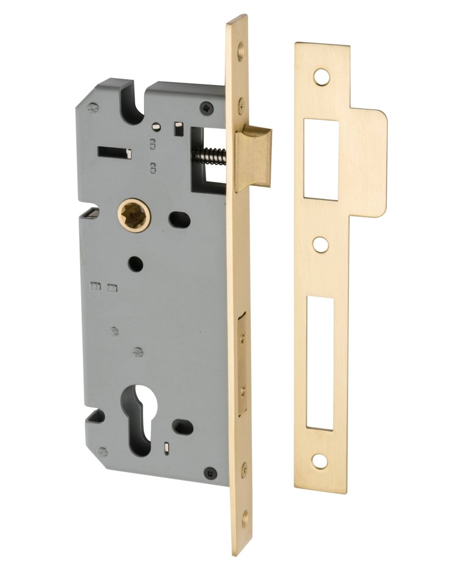 85mm Euro Mortice Locks - Entry Point - Iver - Brushed Gold PVD - External Locks