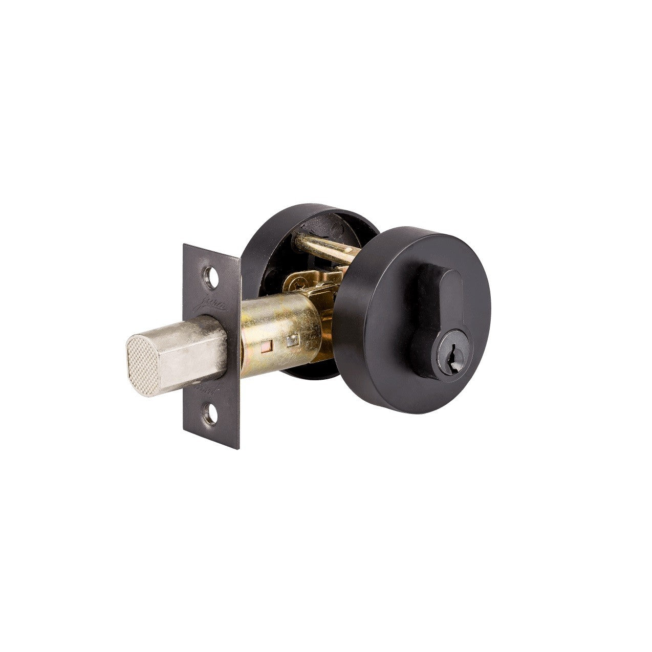 Jura Elite Round Slimline Deadbolt - Black - By Zanda