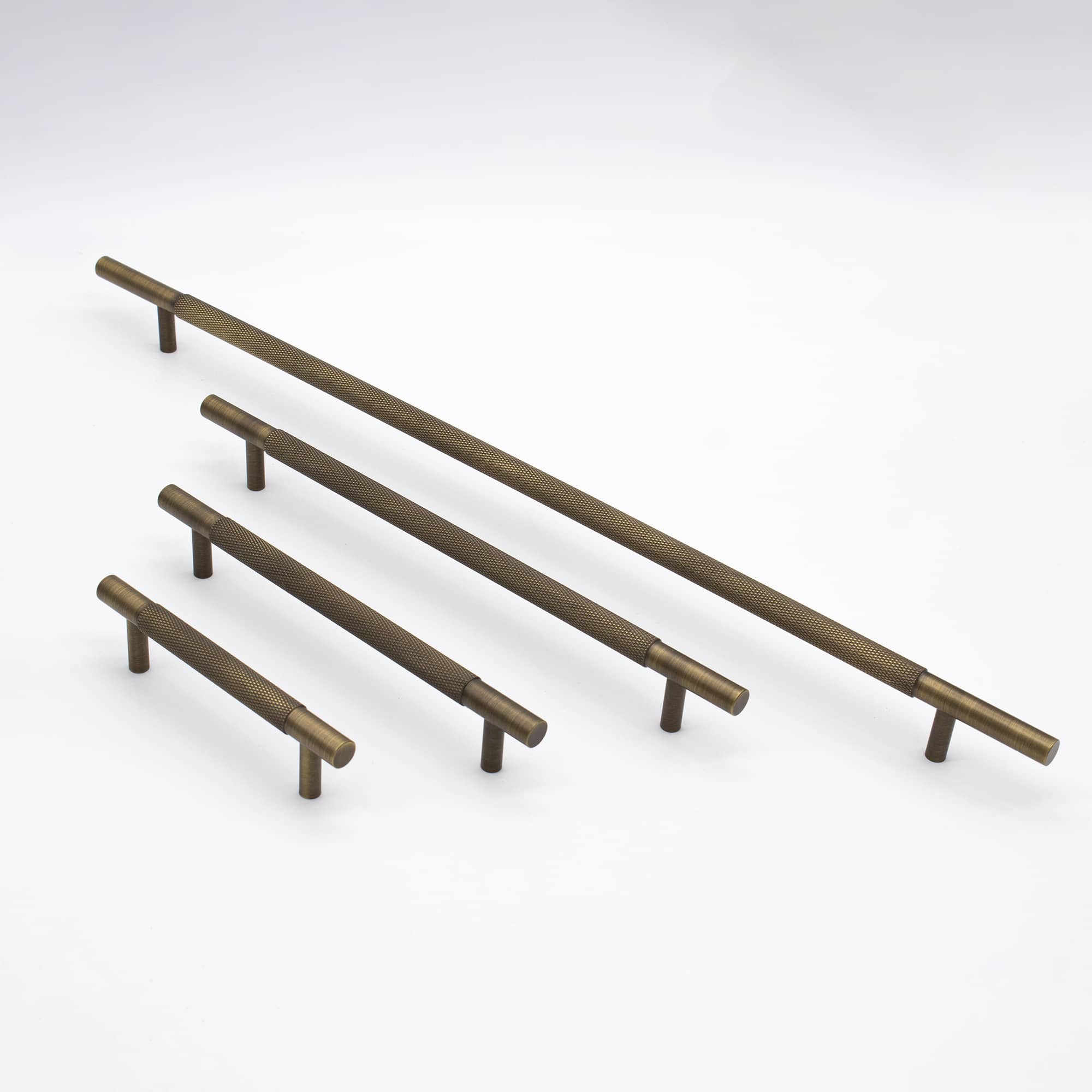 Aged Brass Knurled Drawer Pull - Charmian - Manovella