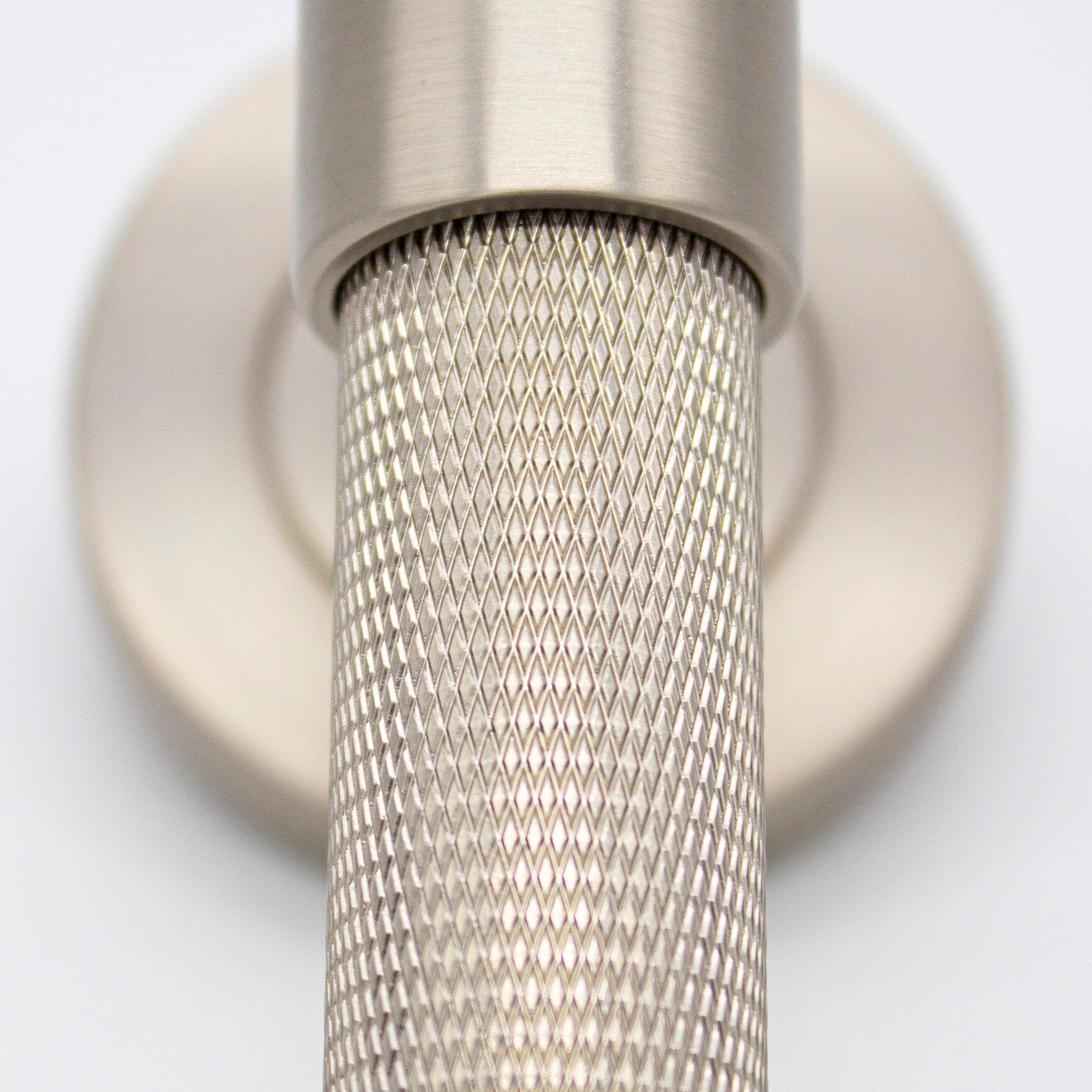 Brushed Nickel Knurled Privacy Door Handle - Rosedale - Manovella