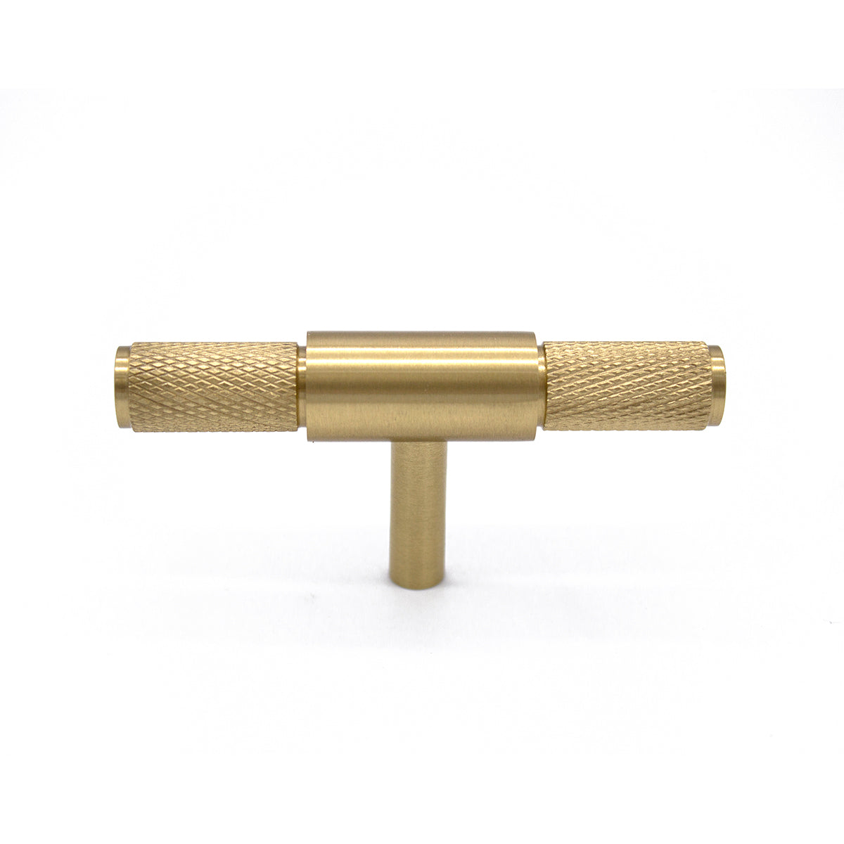 Brushed Brass Knurled Cabinet T-Bar Pull - Miranda - Manovella