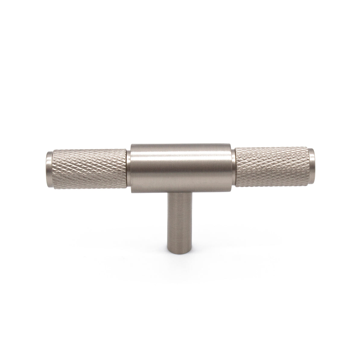 Brushed Nickel Knurled Cabinet T-Bar Pull - Miranda - Manovella