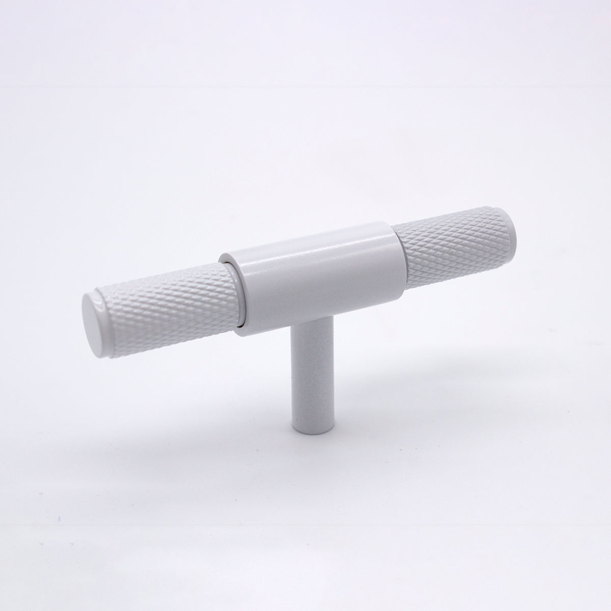 White Knurled Cabinet T-Bar Pull - Miranda - Manovella