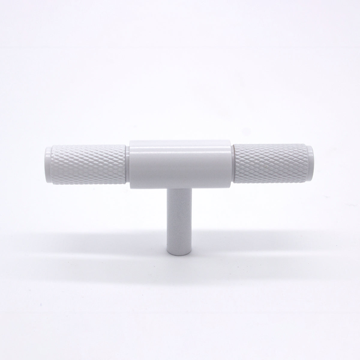 White Knurled Cabinet T-Bar Pull - Miranda - Manovella