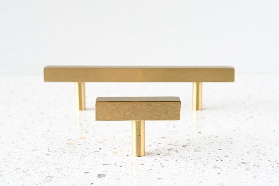 Madeline Brass Cabinetry Square T Handle - Little Swagger