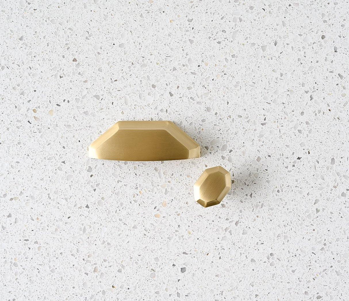 Archie Geometric Brass Cabinetry Cup Handle - Little Swagger