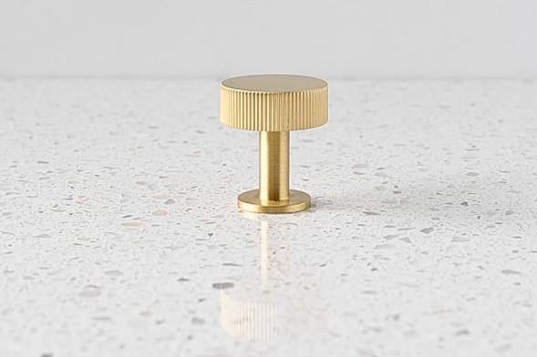 Peggy Ribbed Brass Cabinetry Knob - Little Swagger