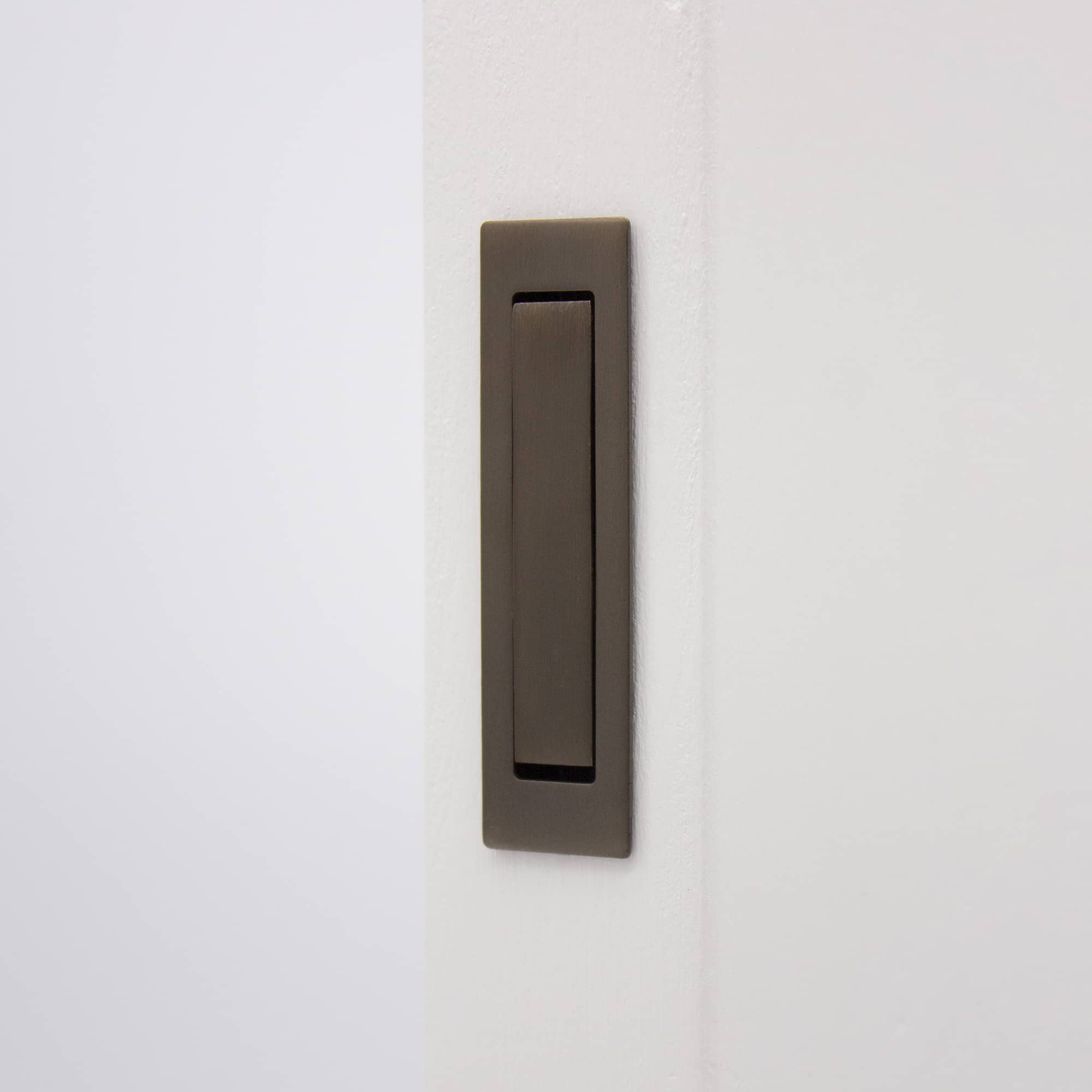 Aged Brass Concealed Sliding Door Edge Pull - Manovella