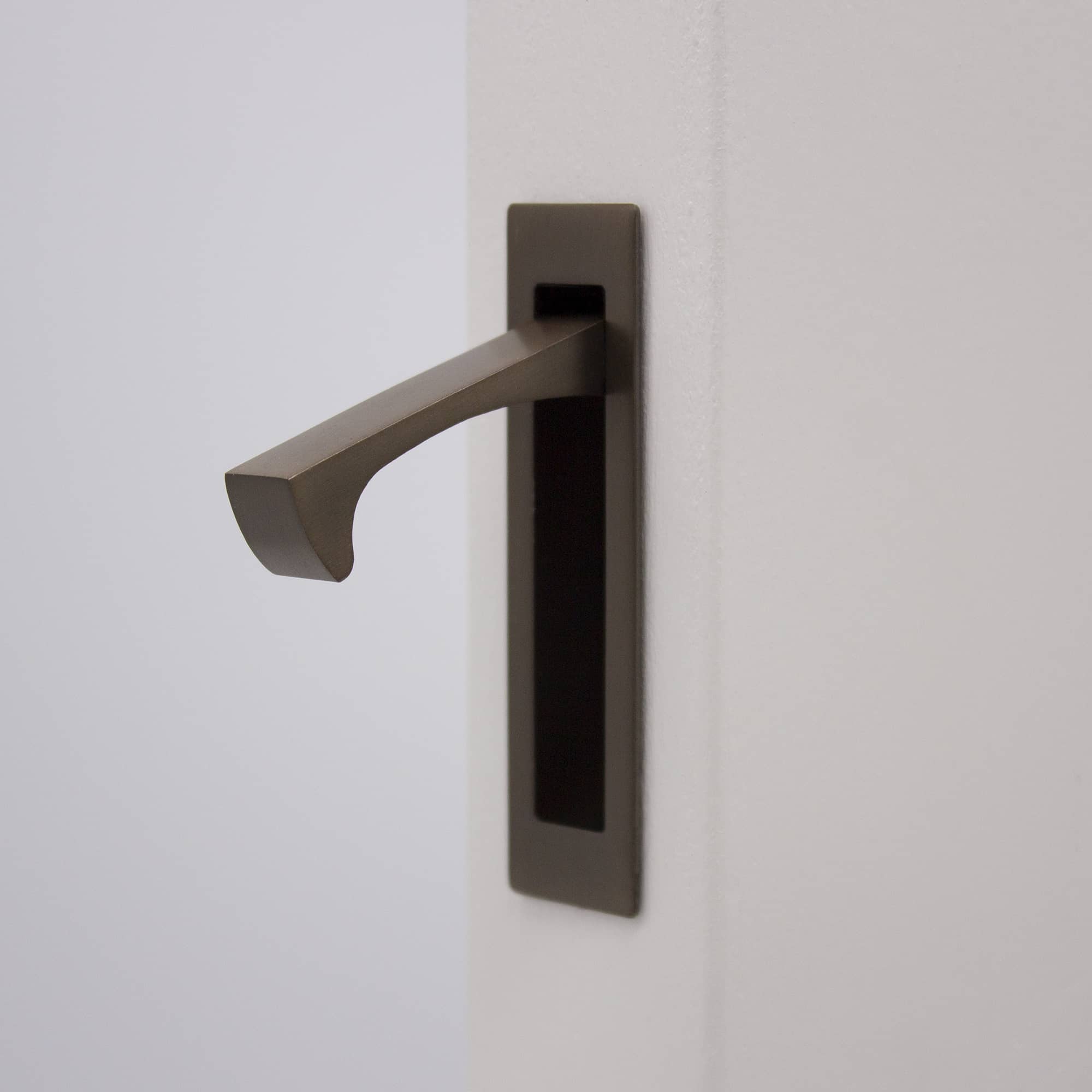 Aged Brass Concealed Sliding Door Edge Pull - Manovella