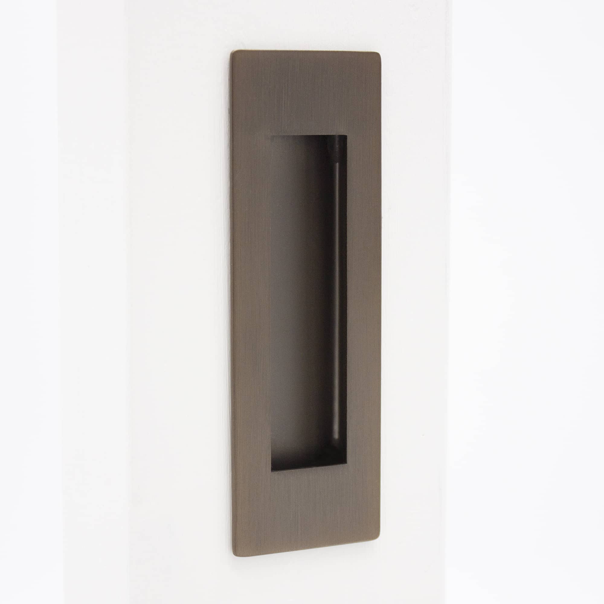 Aged Brass Sliding Door Flush Pull 120mm x 40mm - Manovella