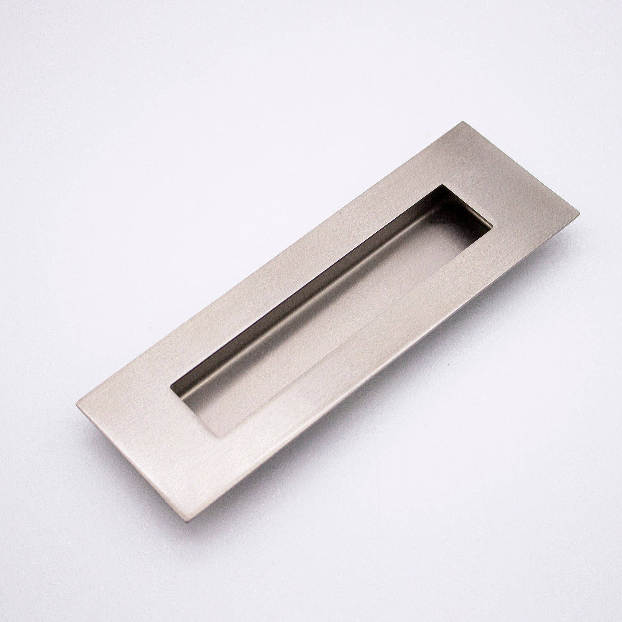 Brushed Nickel Sliding Door Flush Pull 150mm x 50mm - Manovella