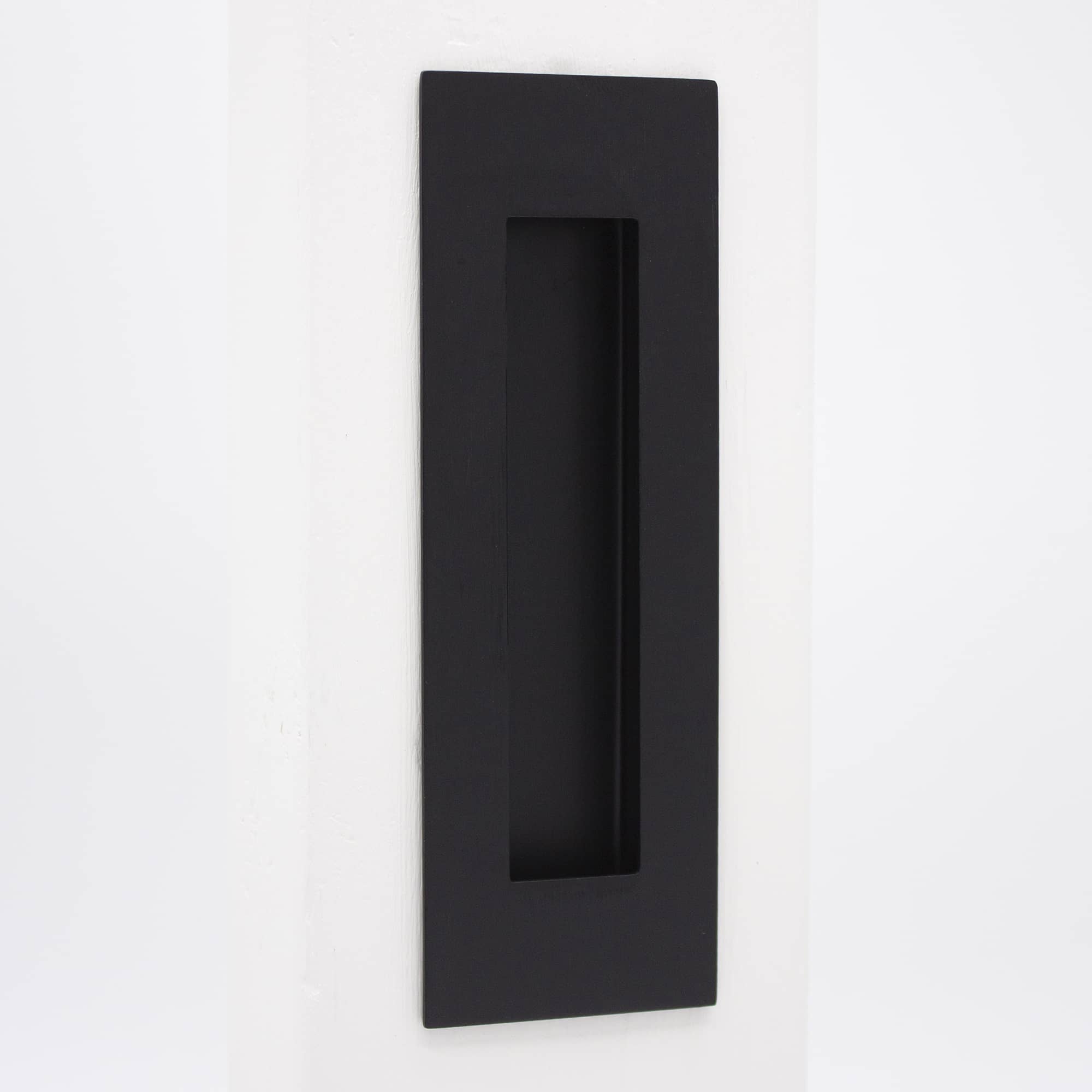 Matt Black Sliding Door Flush Pull 150mm x 50mm - Manovella