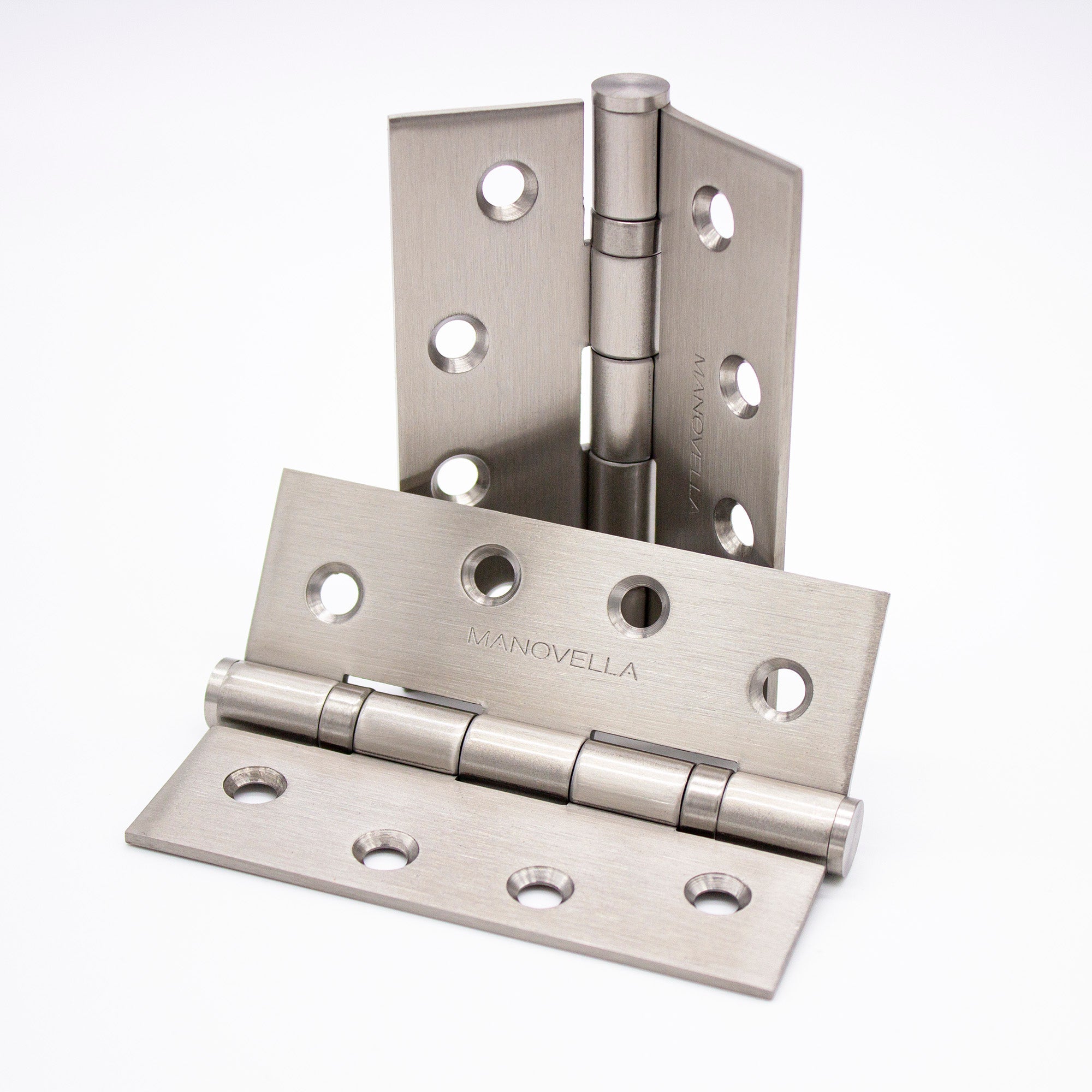 Pair of Manovella Brushed Nickel Hinges