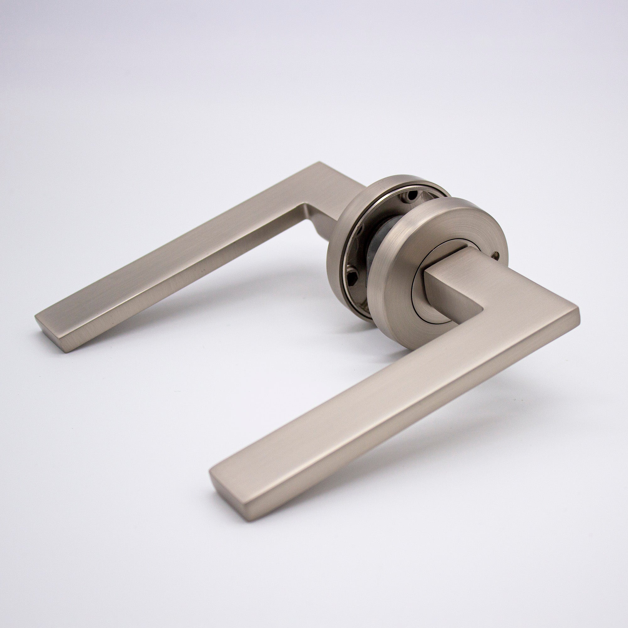 Brushed Nickel Privacy Door Handle - Hamilton - Manovella