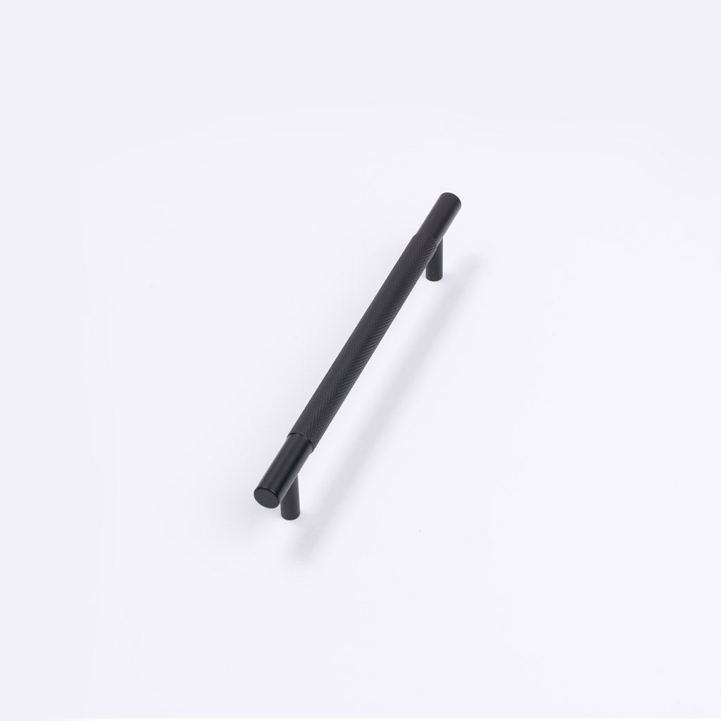 Matt Black Knurled Drawer Pull - Charmian - Manovella