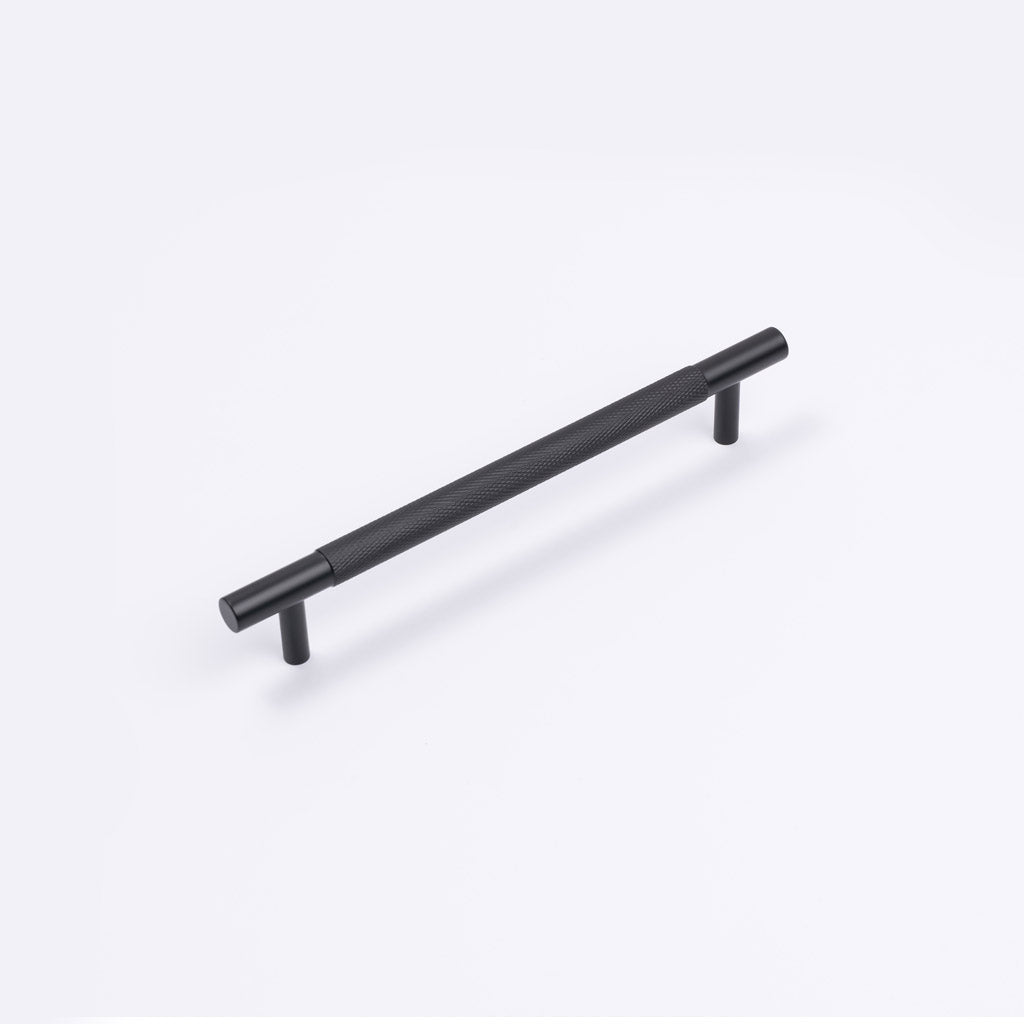 Matt Black Knurled Drawer Pull - Charmian - Manovella