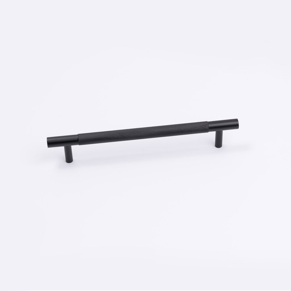 Matt Black Knurled Drawer Pull - Charmian - Manovella