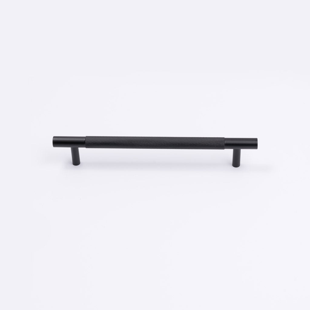 Matt Black Knurled Drawer Pull - Charmian - Manovella