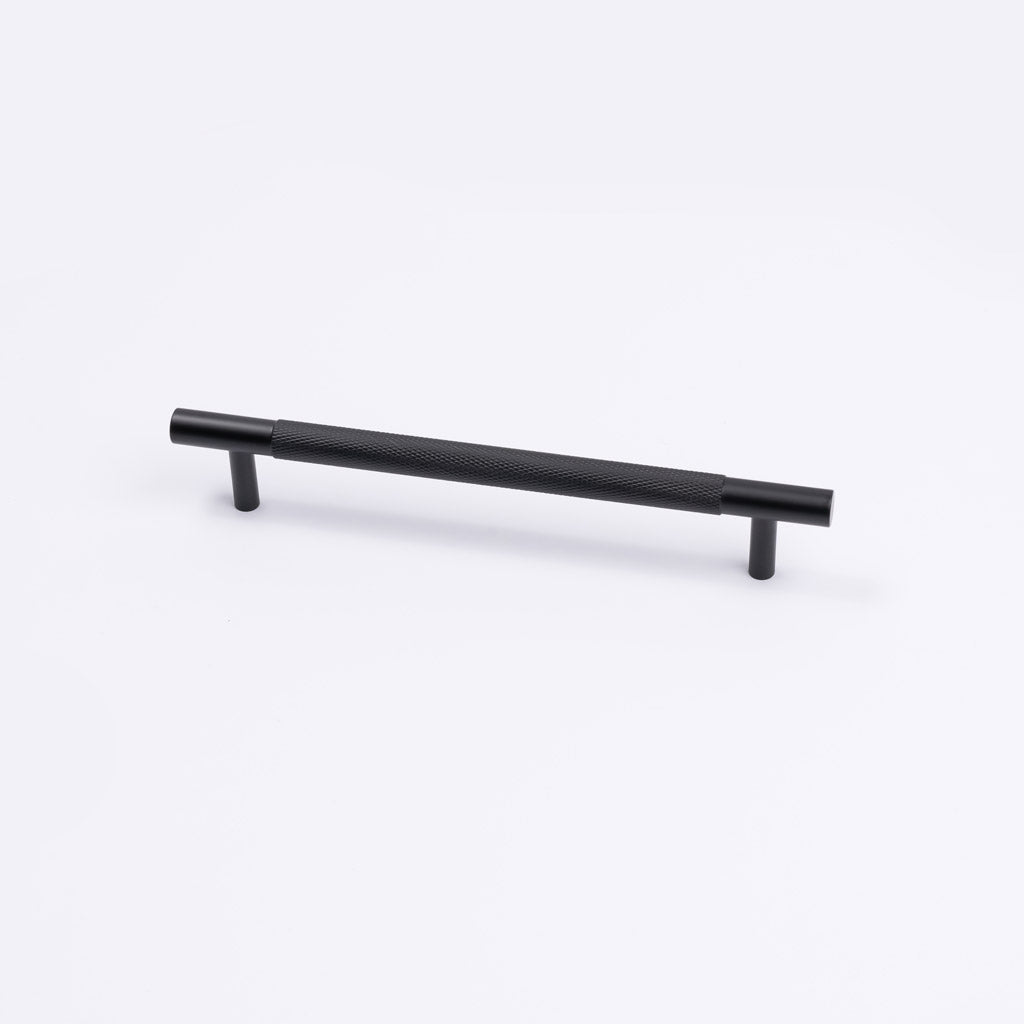 Matt Black Knurled Drawer Pull - Charmian - Manovella