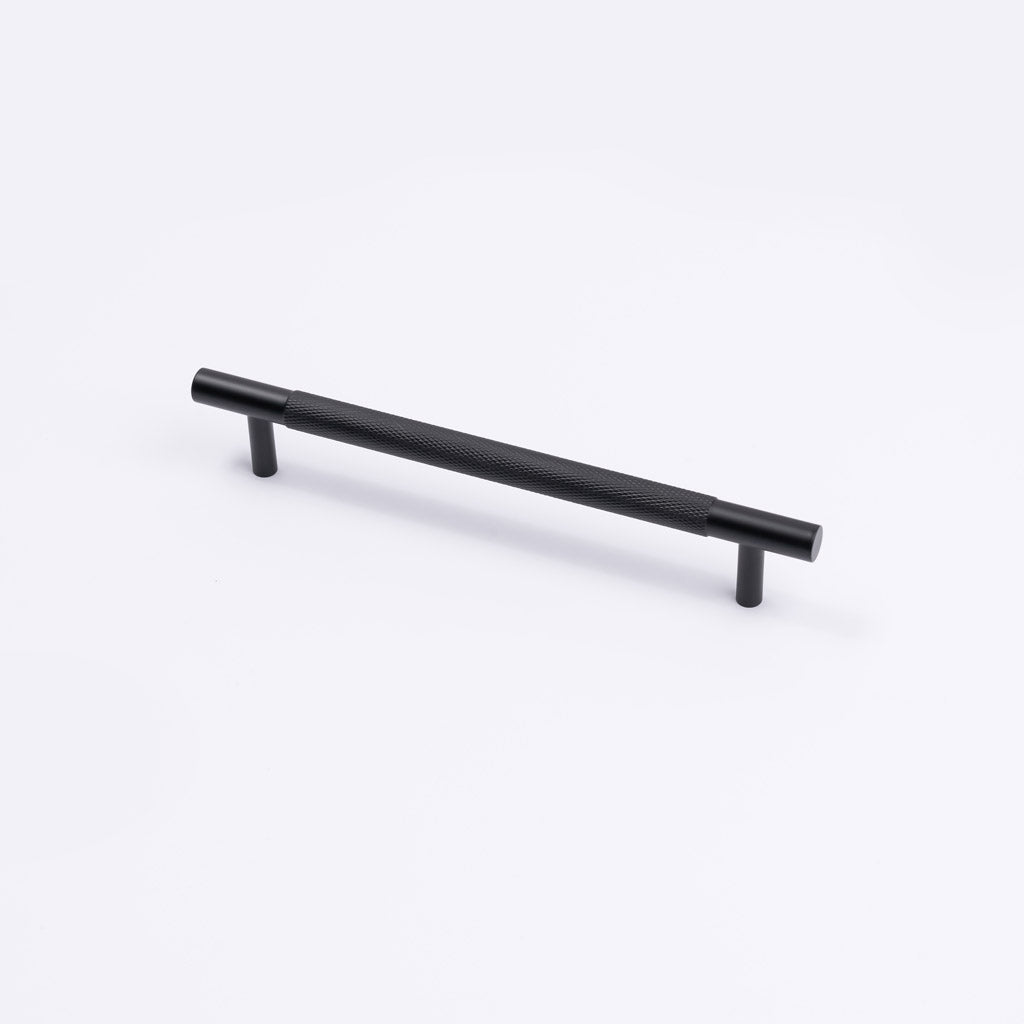 Matt Black Knurled Drawer Pull - Charmian - Manovella