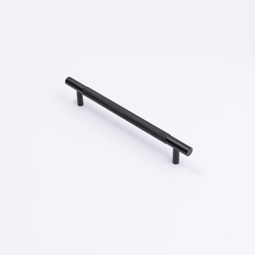 Matt Black Knurled Drawer Pull - Charmian - Manovella