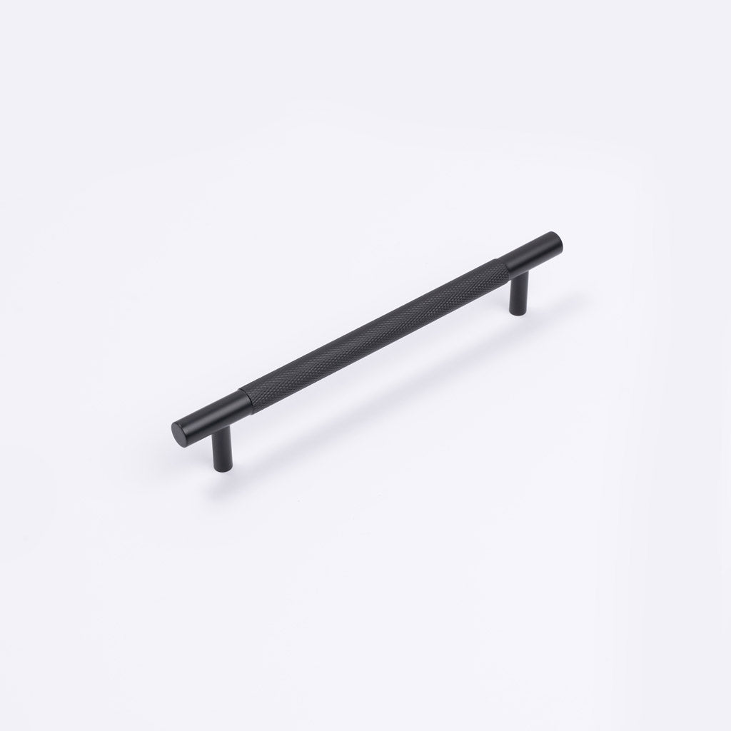 Matt Black Knurled Drawer Pull - Charmian - Manovella