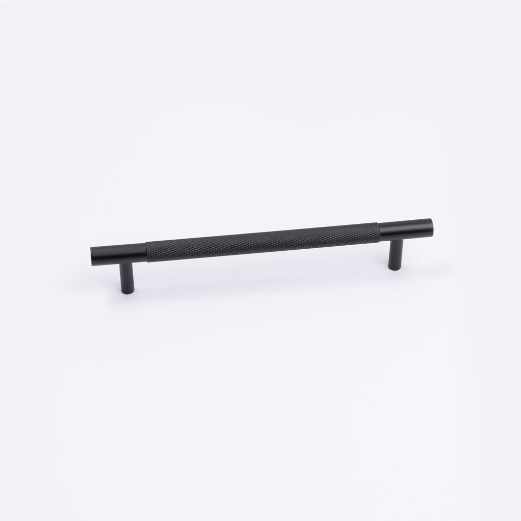 Matt Black Knurled Drawer Pull - Charmian - Manovella