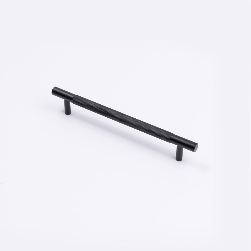 Matt Black Knurled Drawer Pull - Charmian - Manovella