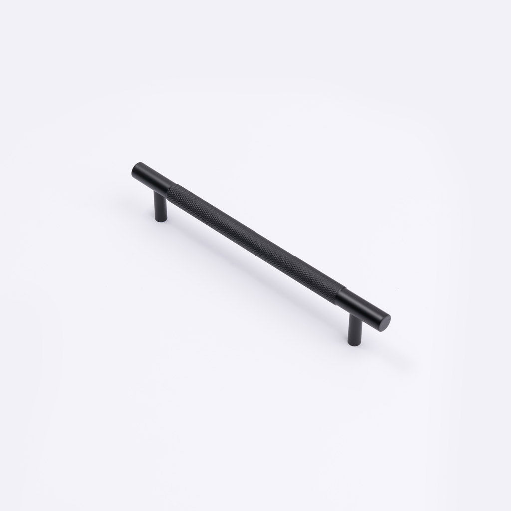 Matt Black Knurled Drawer Pull - Charmian - Manovella