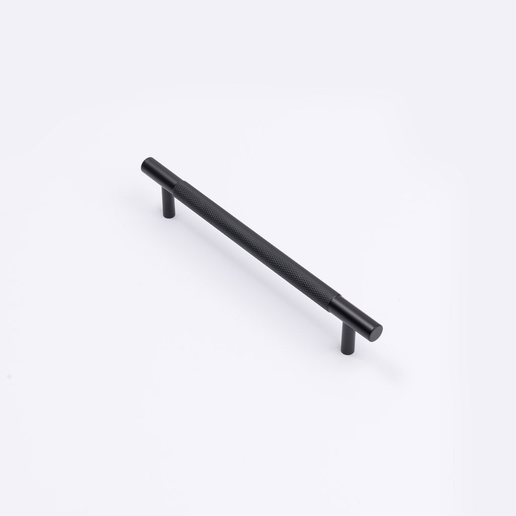 Matt Black Knurled Drawer Pull - Charmian - Manovella