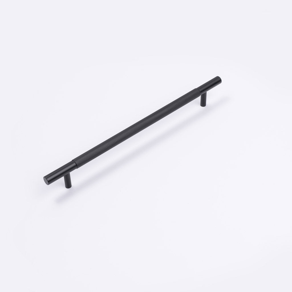 Matt Black Knurled Drawer Pull - Charmian - Manovella