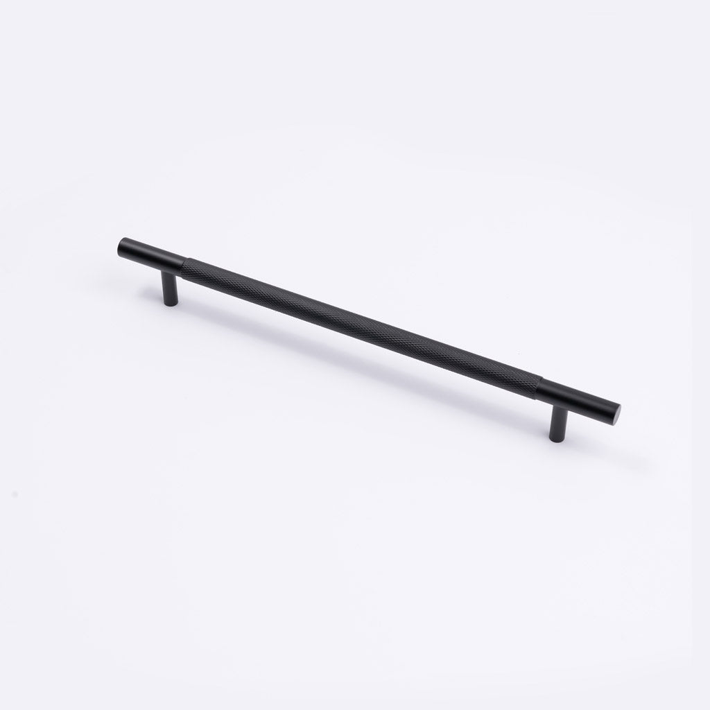 Matt Black Knurled Drawer Pull - Charmian - Manovella