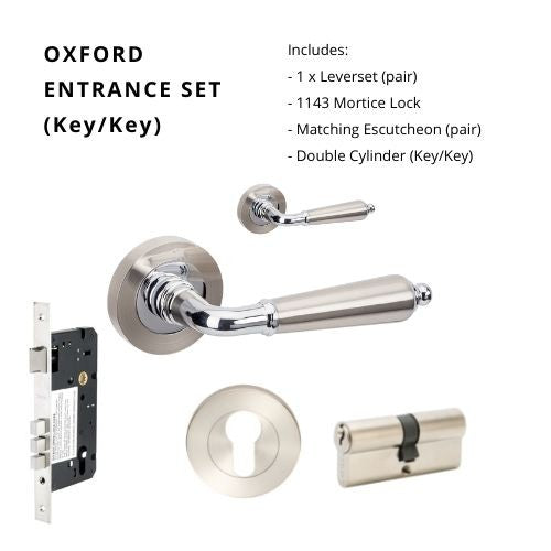 The Oxford Handle By Zanda - Brushed Nickel/Chrome Plated