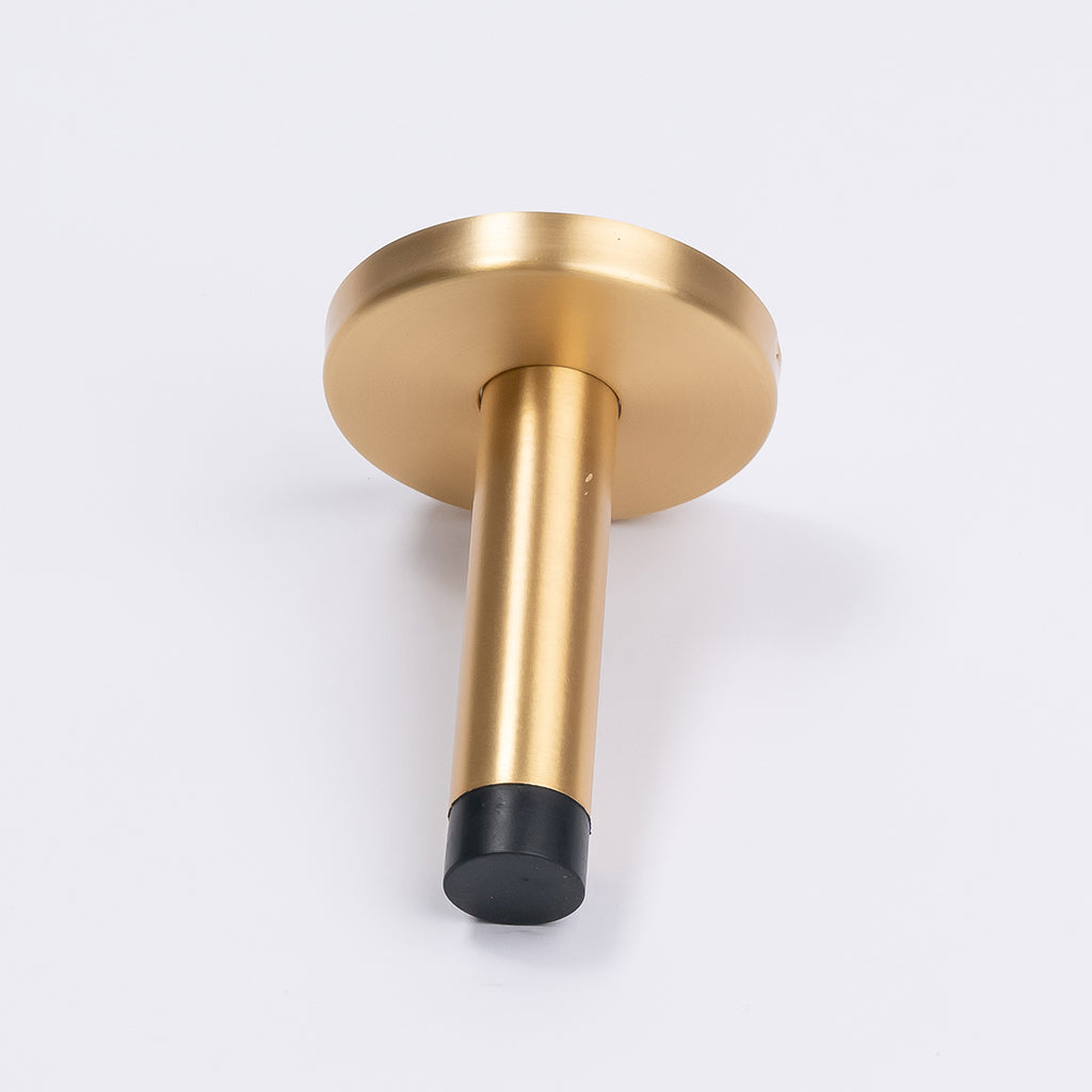 Satin Brass Wall Mounted Straight Door Stop - Manovella