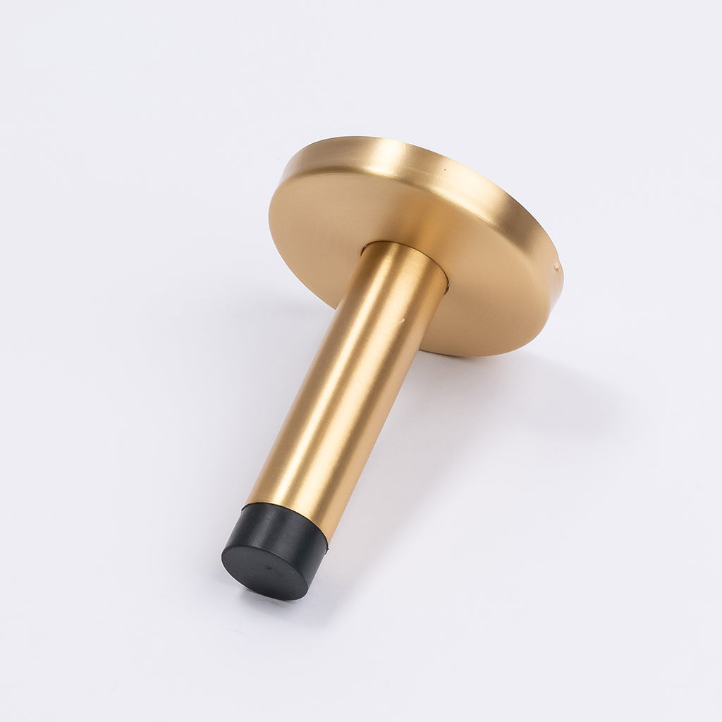 Satin Brass Wall Mounted Straight Door Stop - Manovella