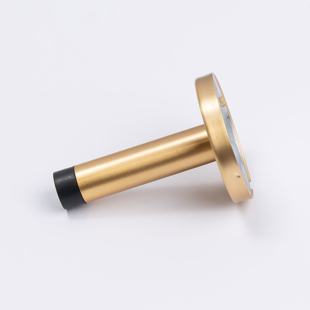 Satin Brass Wall Mounted Straight Door Stop - Manovella