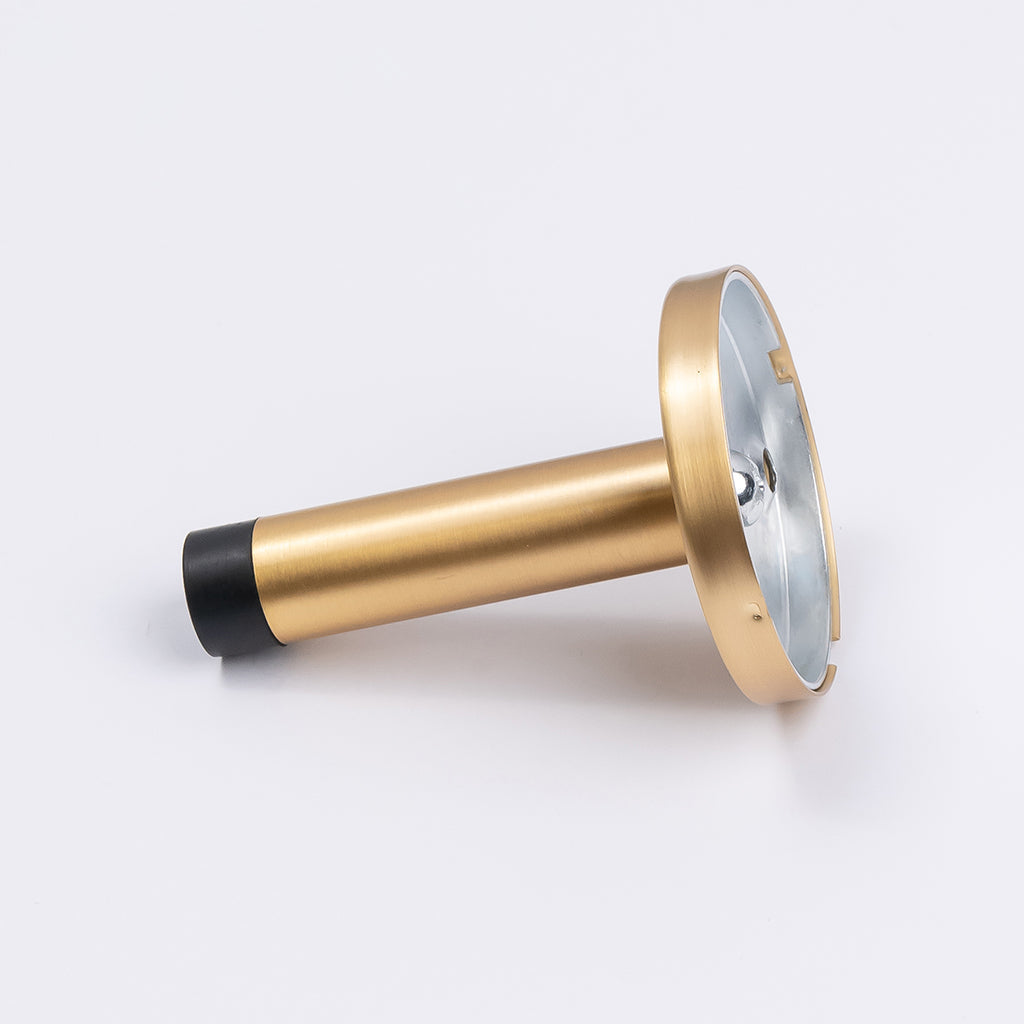 Satin Brass Wall Mounted Straight Door Stop - Manovella