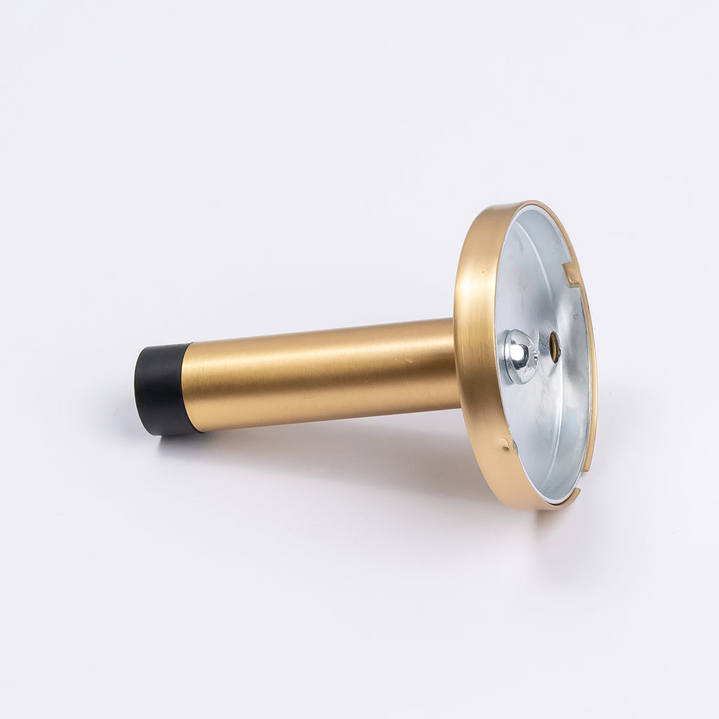 Satin Brass Wall Mounted Straight Door Stop - Manovella