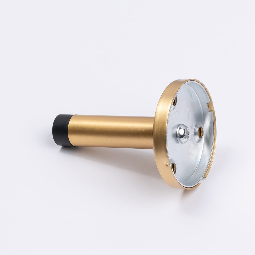 Satin Brass Wall Mounted Straight Door Stop - Manovella