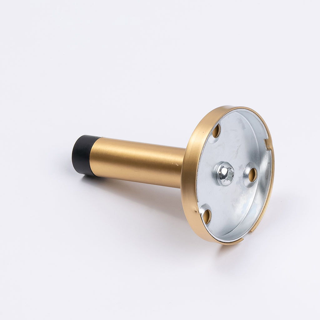 Satin Brass Wall Mounted Straight Door Stop - Manovella