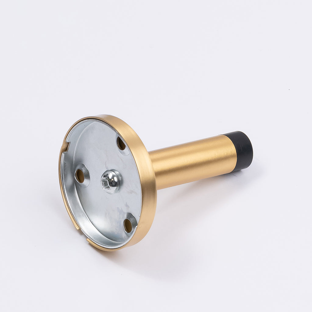 Satin Brass Wall Mounted Straight Door Stop - Manovella