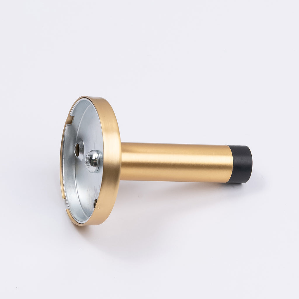 Satin Brass Wall Mounted Straight Door Stop - Manovella