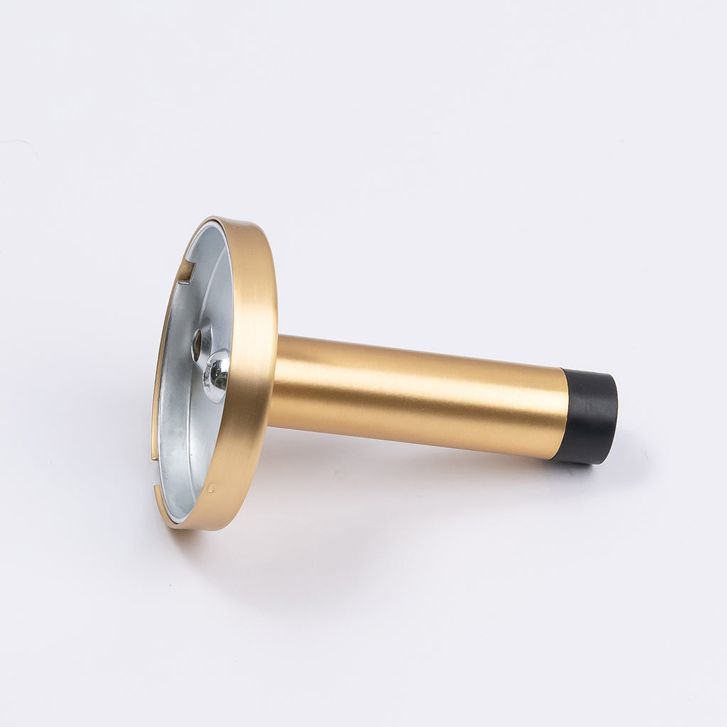 Satin Brass Wall Mounted Straight Door Stop - Manovella