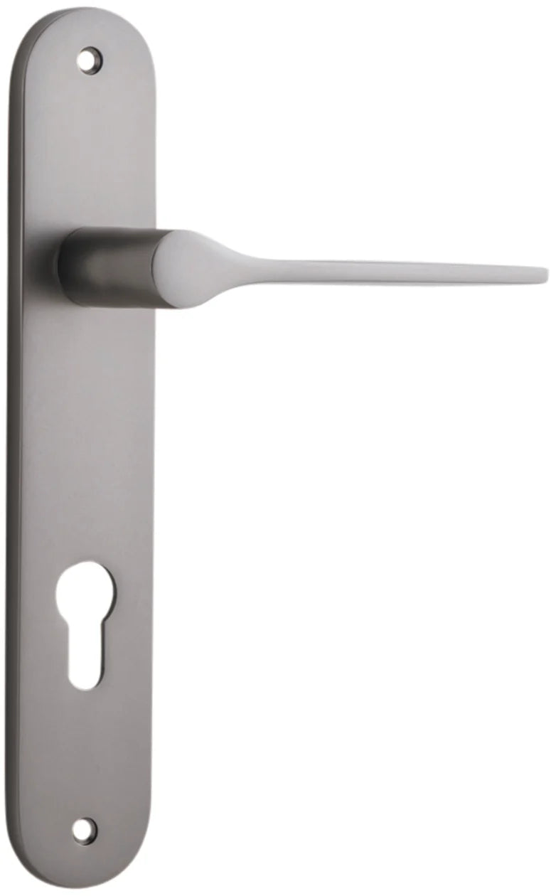 Como Lever - Oval Backplate - Ella Grace - Iver - Satin Nickel - Door Levers