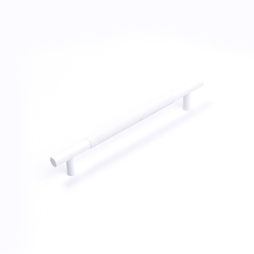 White Knurled Drawer Pull - Charmian - Manovella