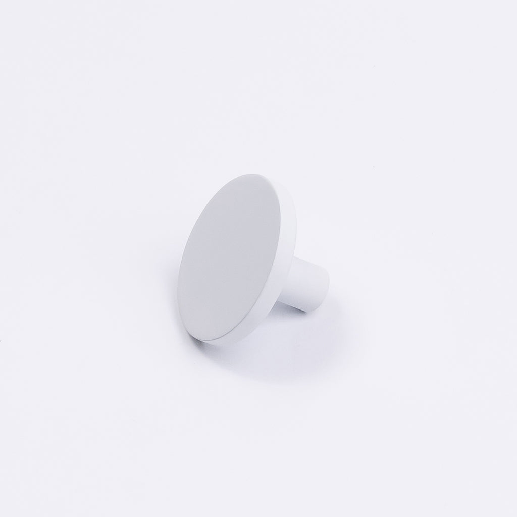 White Round Profile Cabinet Knob - Olivia - Manovella