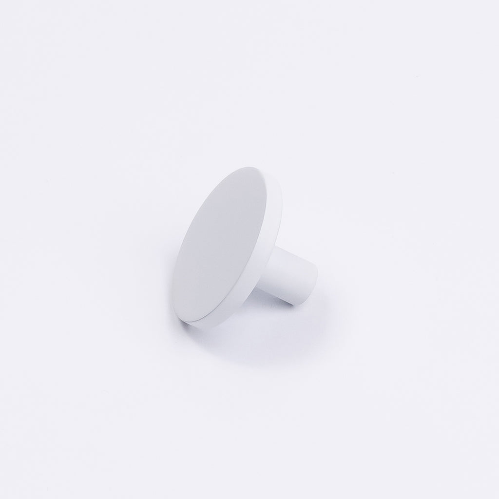 White Round Profile Cabinet Knob - Olivia - Manovella