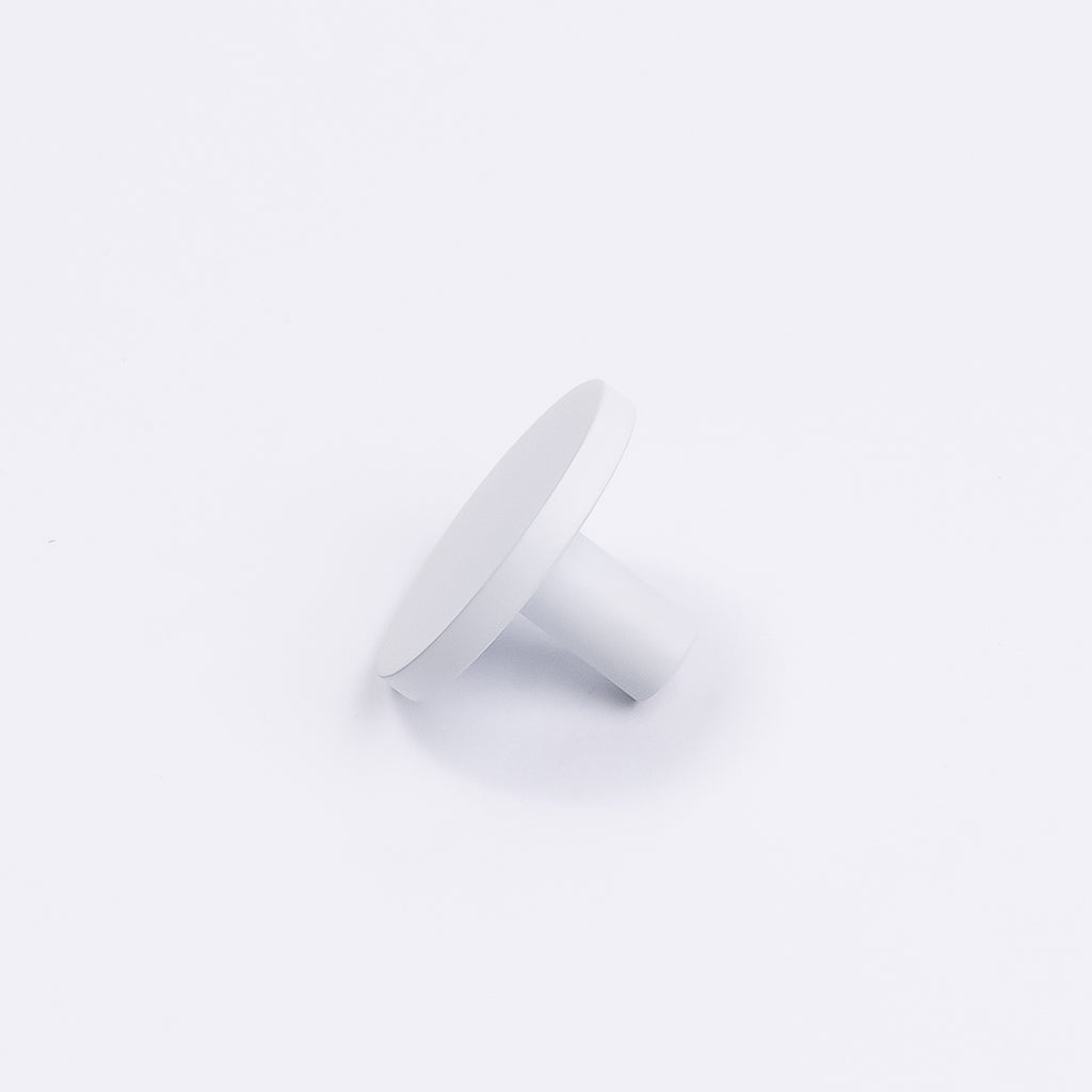 White Round Profile Cabinet Knob - Olivia - Manovella