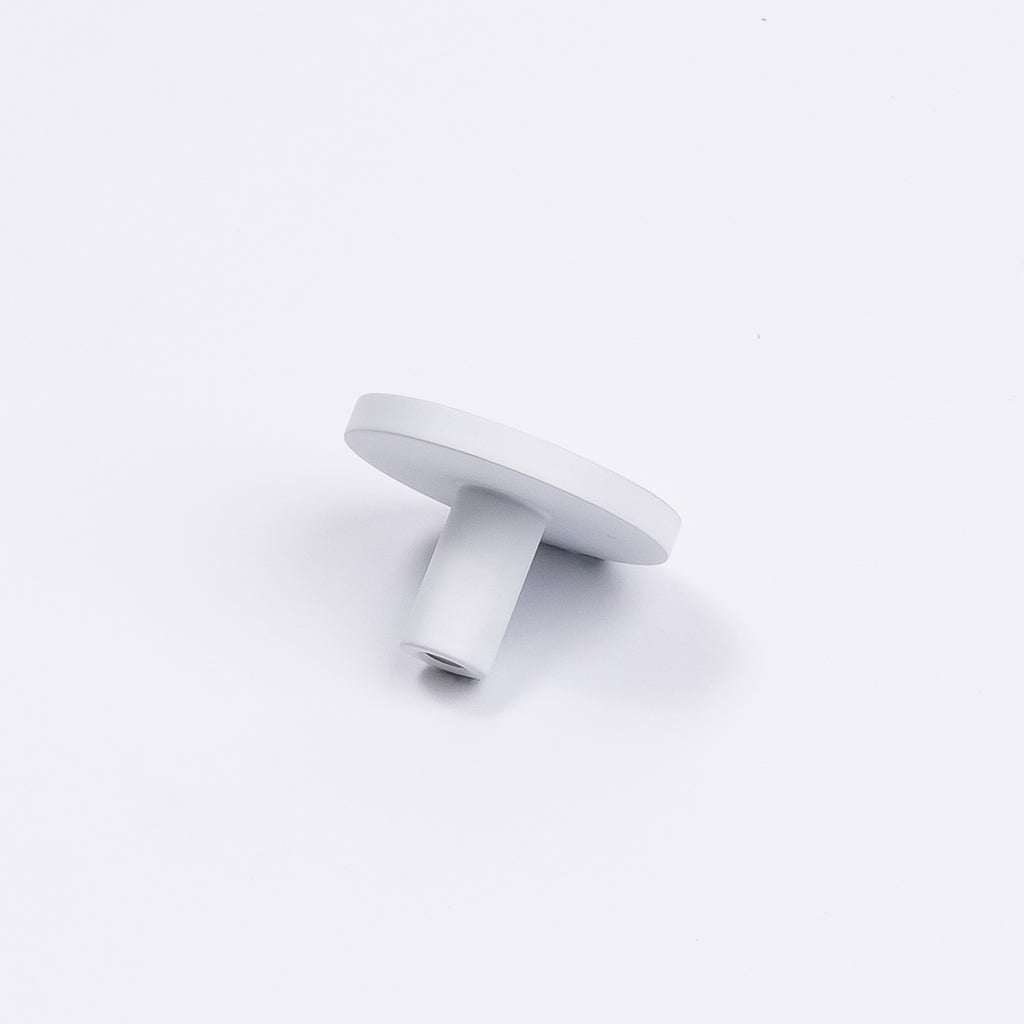 White Round Profile Cabinet Knob - Olivia - Manovella